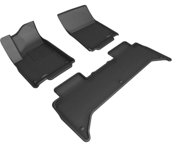 3D MAXpider Custom Fit Full Set Kagu R1 R2 Floor Mats Black For Rivian R1T 2022-2024