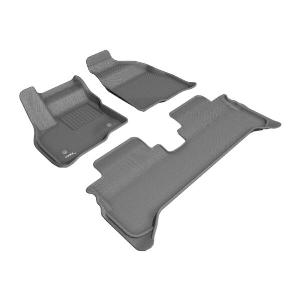 3D MAXpider Custom Fit Kagu 1st & 2nd Row Floormats - Gray For Chevrolet Bolt Ev 2017-2023