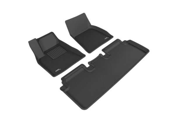 3D MAXpider Kagu 1st & 2nd Row Floormats Black For 2012-2014 Tesla Model S