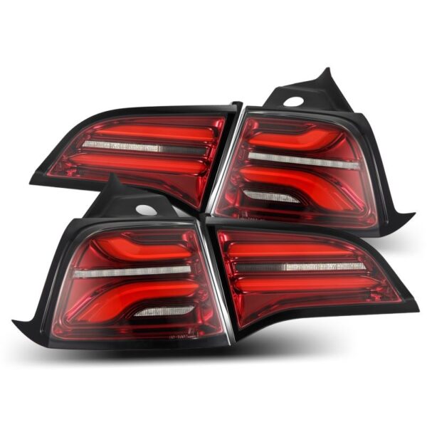 AlphaRex PRO-Series LED Tail Lights Red Smoke For Tesla Model Y 2020-2024 (for amber signal version)