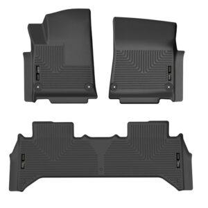 Husky Liners WeatherBeater Front & 2nd Row Floor Liners Black For Rivian R1T 2022-2023