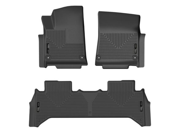 Husky Liners WeatherBeater Front & 2nd Row Floor Liners Black For Rivian R1T 2022-2023