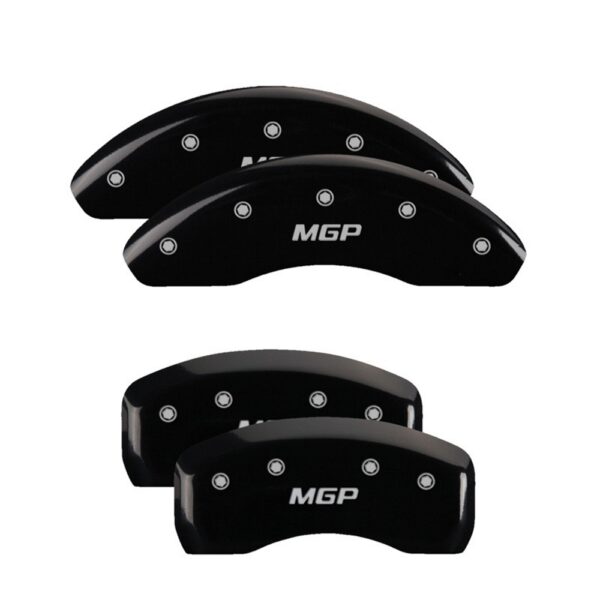 MGP 4 Caliper Covers Engraved Front & Rear MGP Black Finish Chevrolet Bolt EV 2017-2021