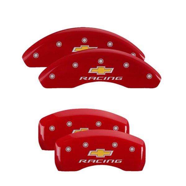 MGP 4 Caliper Covers Engraved Front & Rear Racing Red Finish For Chevrolet Bolt EV 2017-2021