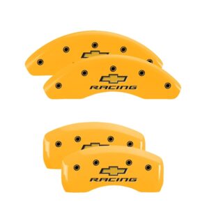 MGP 4 Caliper Covers Engraved Front & Rear Racing Yellow Finish For Chevrolet Bolt EV 2017-2021