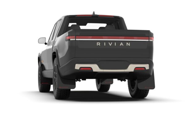 Rally Armor Black UR Mud Flap Metallic Black Logo For Rivian R1T 2022-2024