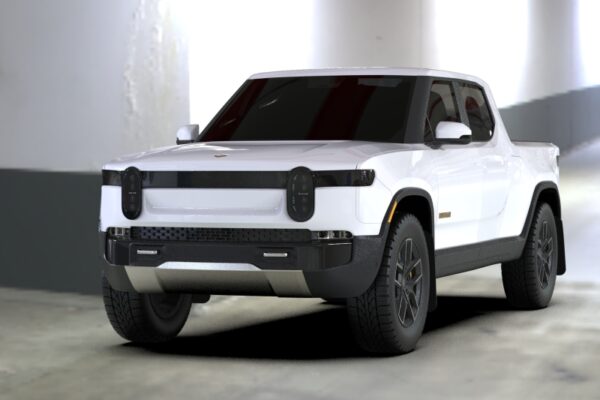 Rally Armor Black UR Mud Flap w- White Logo For Rivian R1T 2022-2024