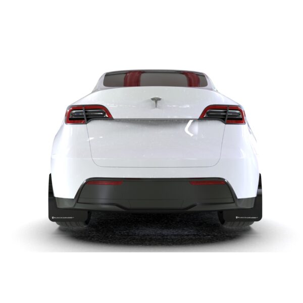 Rally Armor Black UR Mud Flap w/ White Logo For Tesla Model Y 2020-2024