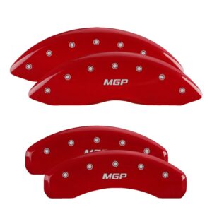 MGP 4 Caliper Covers Engraved Front & Rear MGP Red For 2017-2023 Tesla Model 3