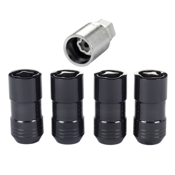 McGard Wheel Exposed Style Cone Seat Lock Nut Set 4pk. Black For Tesla Model 3/Y/S/X