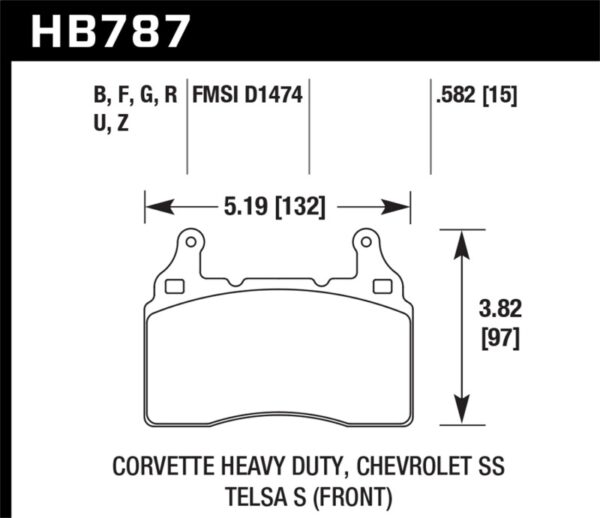 HAWK Front Ceramic Street Brake Pads For 2012-2014 Tesla Model S