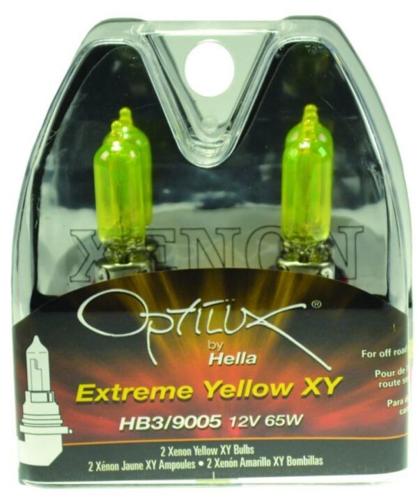 Hella Optilux HB3 9005 12V 65W Xenon Yellow Bulb (Pair) For 2012-2023 Tesla Model S