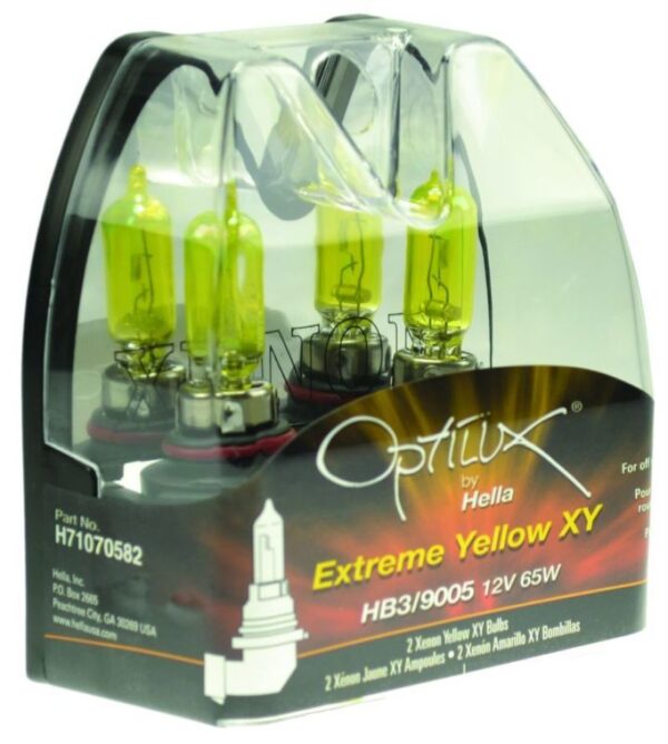 Hella Optilux HB3 9005 12V 65W Xenon Yellow Bulb (Pair) For 2012-2023 Tesla Model S