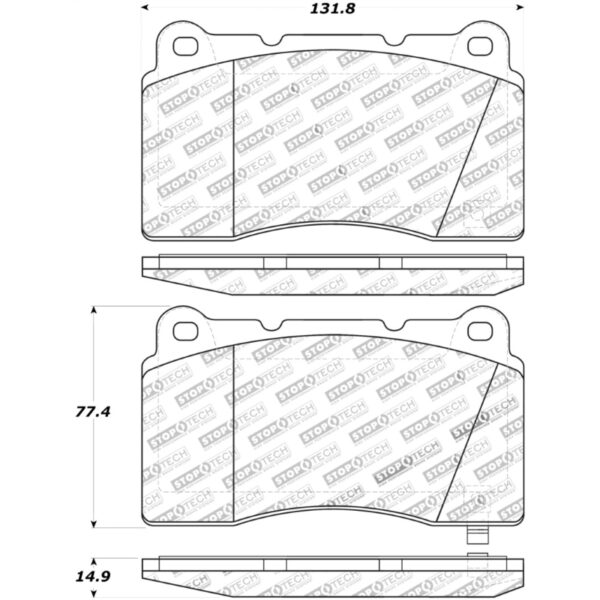 StopTech Front Street Touring Brake Pads For 2017-2/2021 Tesla Model S