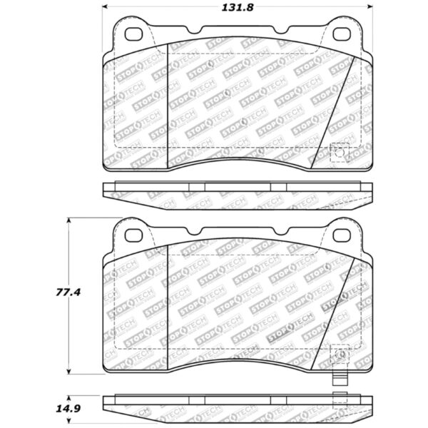 StopTech Front Sport Brake Pads For 2017-1/2021 Tesla Model S