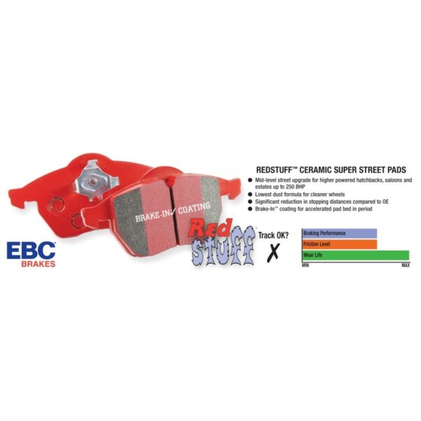 EBC Redstuff Ceramic Front Brake Pads For Tesla Model X 2016-2022