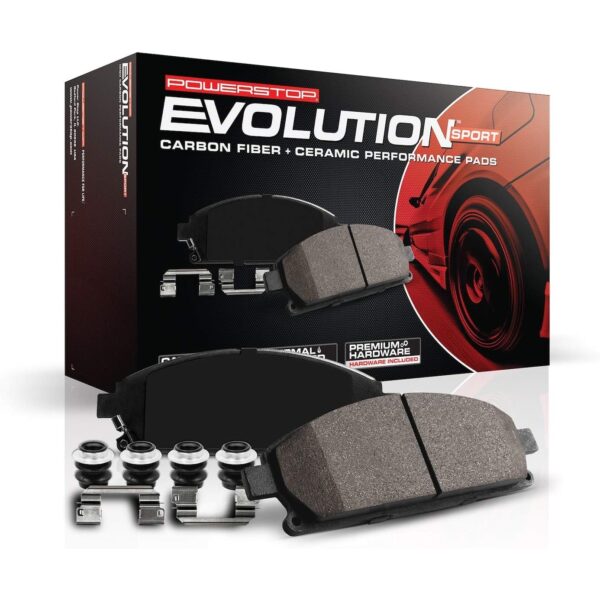 Power Stop Front Z23 Evolution Sport Carbon Fiber Infused Ceramic Brake Pads For Tesla Model X 2016-2/2021