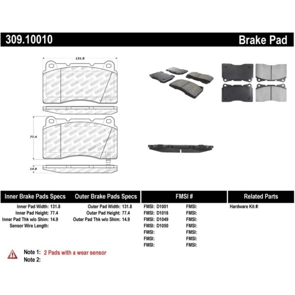 StopTech Front Sport Brake Pads For Tesla Model X 2017-1/2021