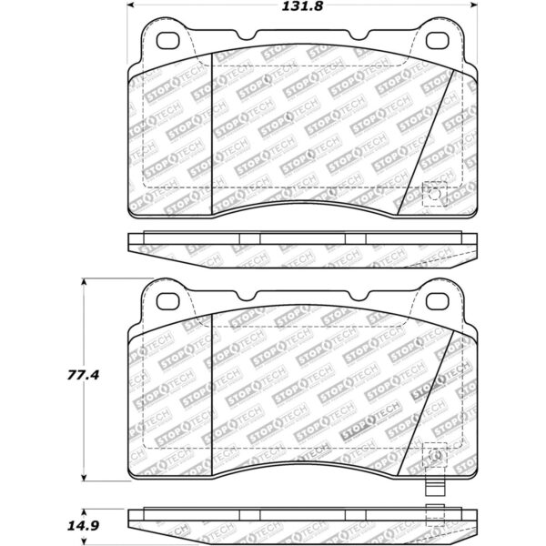 StopTech Front Sport Brake Pads For Tesla Model X 2017-1/2021