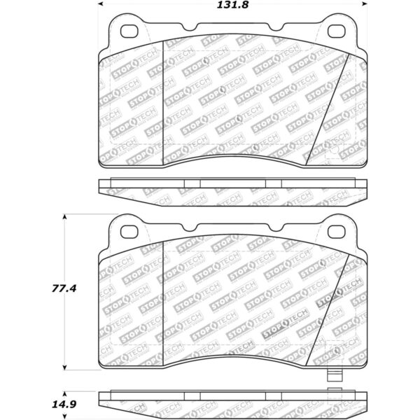 StopTech Front Street Touring Brake Pads For Tesla Model X 2017-1/2021