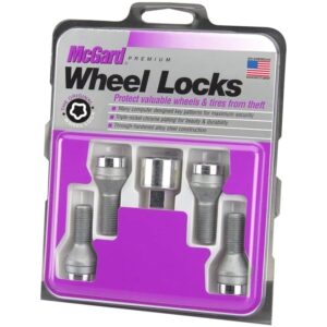 McGard Chrome Bolt Style Cone Seat Wheel Lock Set, 4 Locks, 1 Key For BMW i3 2014-2021