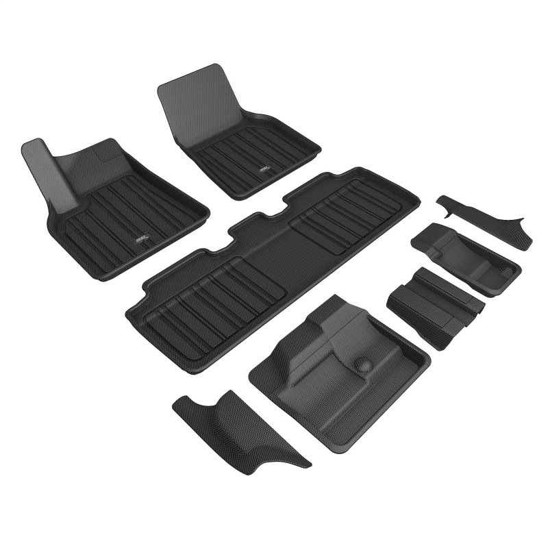 acee1tl03601809-2021-2022-tesla-model-y-7-seat-elitect-first-second-and-third-ro 2021-2022 Tesla Model Y 7-Seat Elitect First, Second, and Third Row Floor Mats Black - 3D MAXpider E1TL03601809