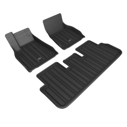 2021-2024 Tesla Model S Elitect First and Second Row Floor Mats Black - 3D MAXpider E1TL03801809