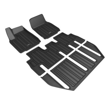 2022-2024 Tesla Model X 7-Seat Elitect First, Second, and Third Row Floor Mats Black - 3D MAXpider E1TL04801809