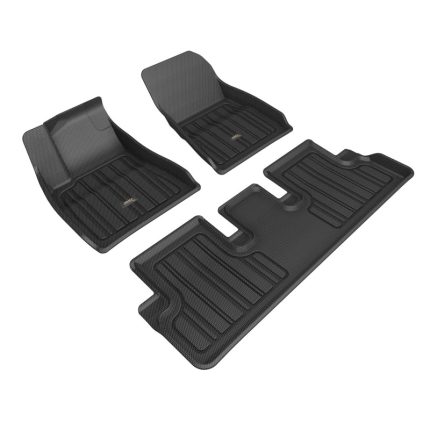 2024 Tesla Model 3 Elitect First and Second Row Floor Mats Black - 3D MAXpider E1TL06901809
