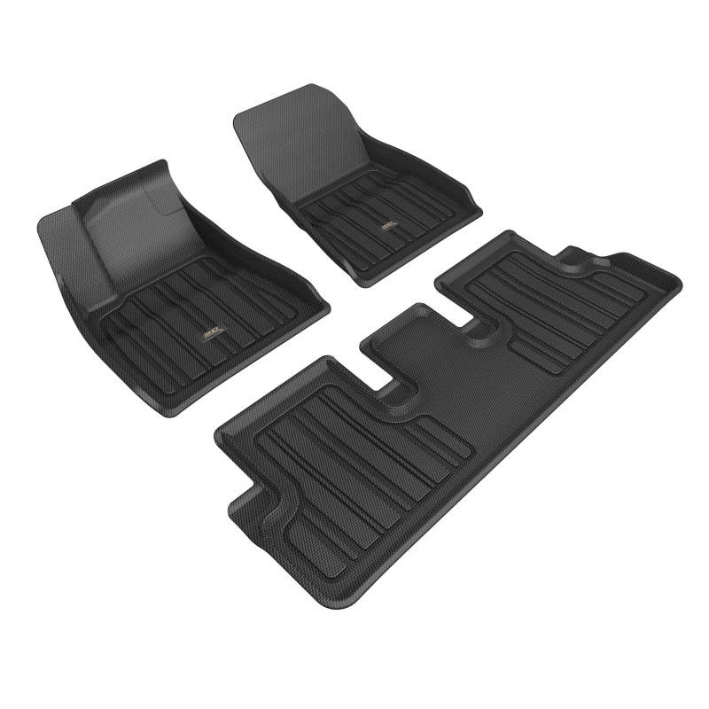 acee1tl06901809-2024-tesla-model-3-elitect-first-and-second-row-floor-mats-black 2024 Tesla Model 3 Elitect First and Second Row Floor Mats Black - 3D MAXpider E1TL06901809