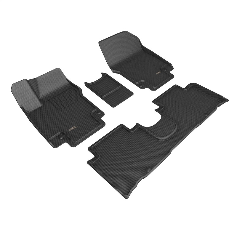 acel1hy15201509-2025-2026-hyundai-ioniq-5-w-sliding-center-console-kagu-first-an 2025-2026 Hyundai Ioniq 5 (w/ Sliding Center Console) Kagu First and Second Row Floor Mats Black - 3D MAXpider L1HY15201509