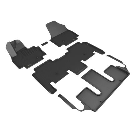 2024 Kia EV9 6-Seater Kagu First, Second, and Third Row Floor Mats Black - 3D MAXpider L1KA08301509