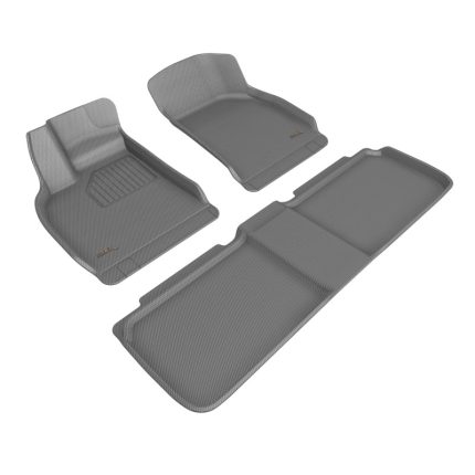 2022-2023 Lucid Air Kagu First and Second Row Floor Mats Gray - 3D MAXpider L1LU00001501