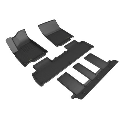 2022-2024 Rivian R1S Kagu First, Second, and Third Row Floor Mats Black - 3D MAXpider L1RI00501509