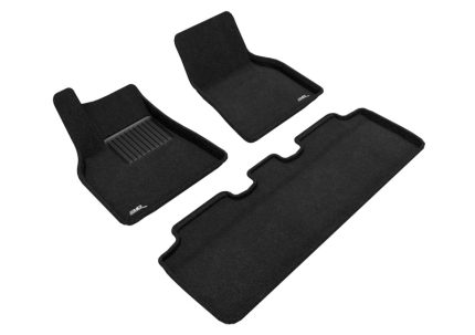 2020 Tesla Model Y Elegant First and Second Row Floor Mats Black - 3D MAXpider L1TL01704709