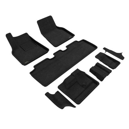 2021-2023 Tesla Model Y 7-Seat Elegant First, Second, and Third Row Floor Mats Black - 3D MAXpider L1TL03604709