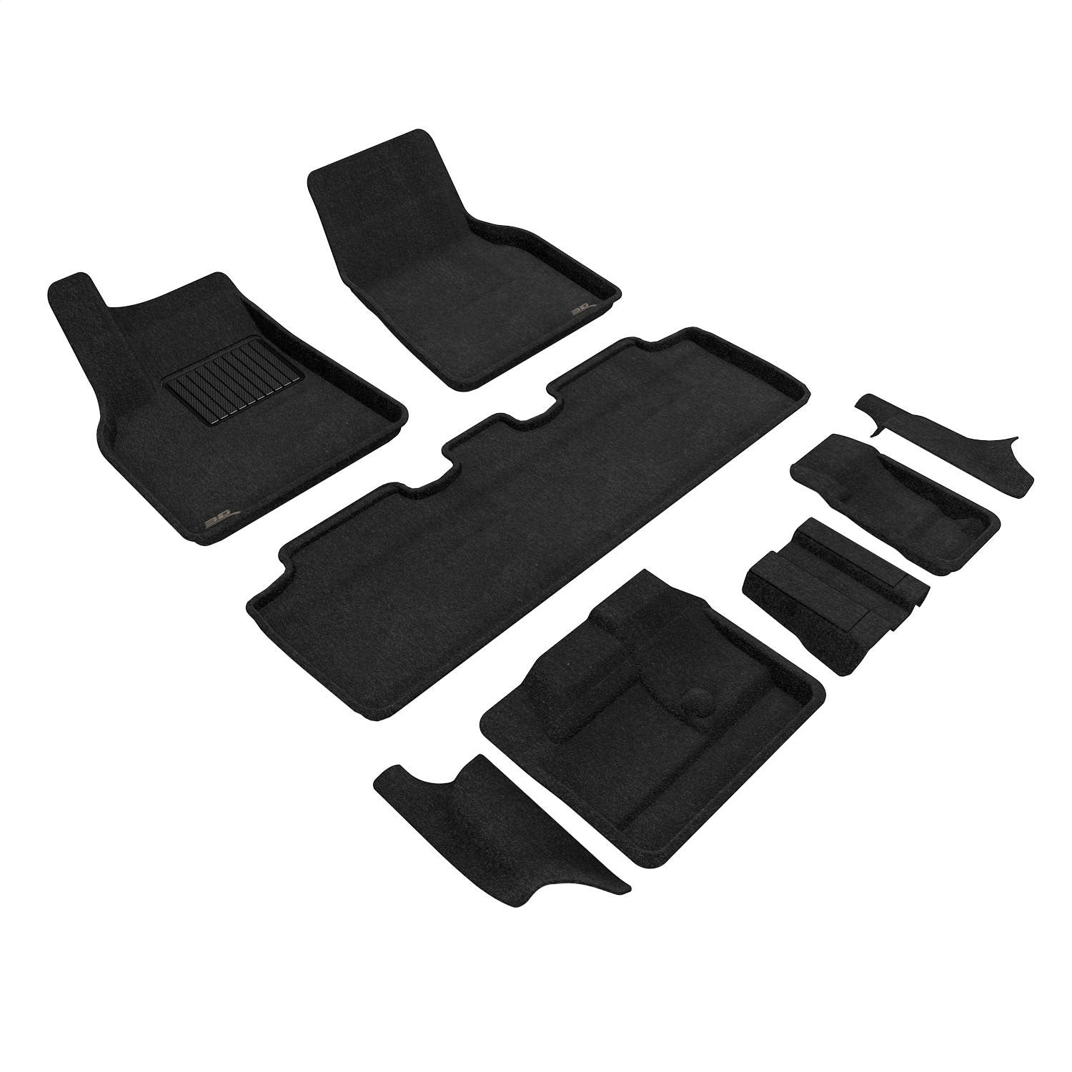 2021-2023 Tesla Model Y 7-Seat Elegant First, Second, and Third Row Floor Mats Black - 3D MAXpider L1TL03604709 2021-2023 Tesla Model Y 7-Seat Elegant First, Second, and Third Row Floor Mats Black - 3D MAXpider L1TL03604709