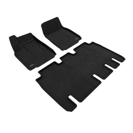 2022-2024 Tesla Model X 5-Seat Elegant First and Second Row Floor Mats Black - 3D MAXpider L1TL04604709