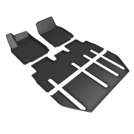 2022-2024 Tesla Model X 7-Seat Kagu First, Second, and Third Row Floor Mats Black - 3D MAXpider L1TL04801509