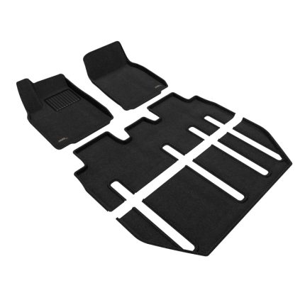 2022-2024 Tesla Model X 7-Seat Elegant First, Second, and Third Row Floor Mats Black - 3D MAXpider L1TL04804709