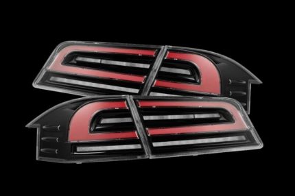 Tesla Model S 2012-2021 LUXX LED Tail Lights Black/Red US Models - AlphaRex 601130