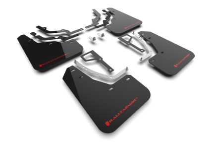 2025-2026 Hyundai Ioniq 5 N Black UR Mud Flaps Red Logo - Rally Armor MF117-UR-BLK-RD