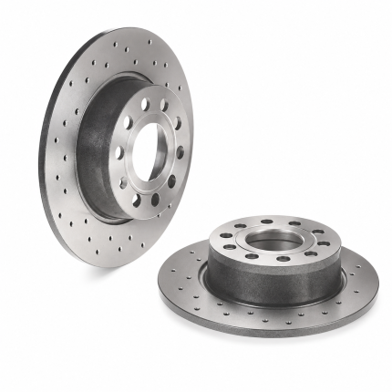 Brembo 08.B413.1X Xtra drilled rear brake rotor pair - two rotors
