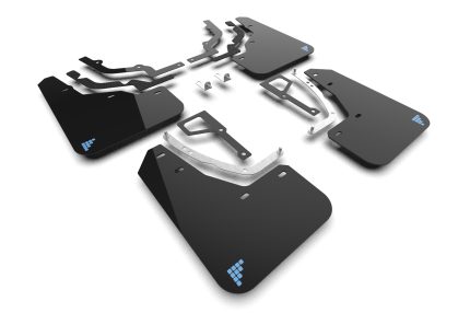 Rally Armor 2025-2026 Hyundai Ioniq 5 N Black UR Mud Flap Light Blue Battery Logo - Rally Armor MF117-BAT-BLK-PBL