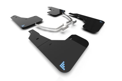 Rally Armor 2025-2026 Hyundai Ioniq 5 PE Blk Mud Flap w/Light Blue Battery Logo - Rally Armor MF137-BAT-BLK-PBL