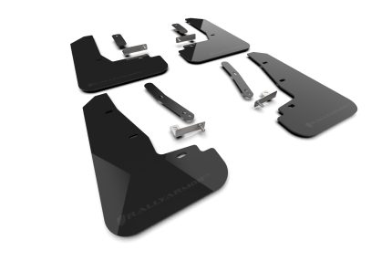 2025-2026 Kia EV6 Base Light / GT / GT-Line Black UR Mud Flaps Metallic Black Logo - Rally Armor MF151-UR-BLK-MBK