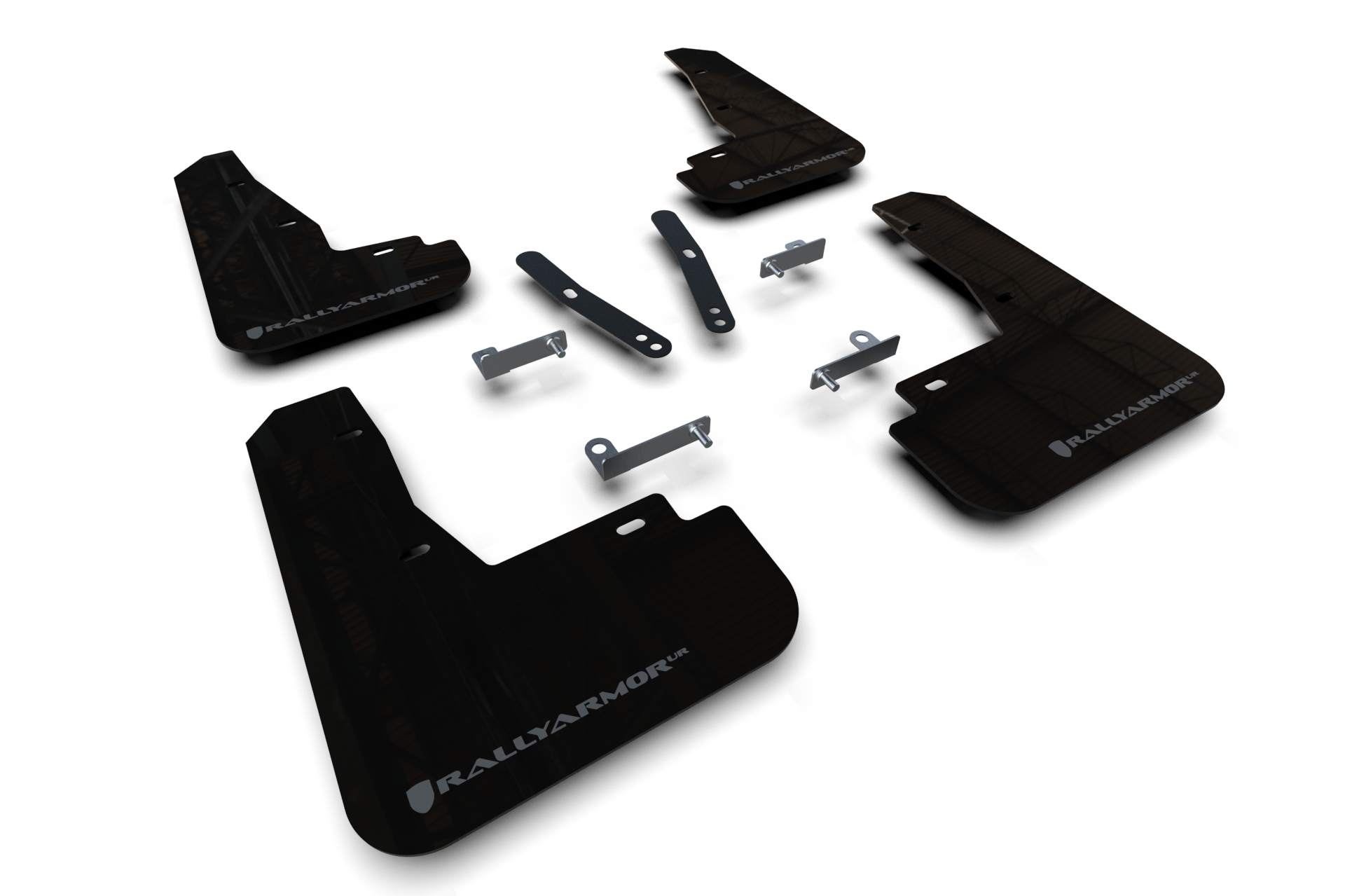 ralmf91-ur-blk-dgry-2022-2024-kia-ev6-black-ur-mud-flaps-dark-grey-logo-rally-armor- 2022-2024 Kia EV6 Black UR Mud Flaps Dark Grey Logo - Rally Armor MF91-UR-BLK-DGRY
