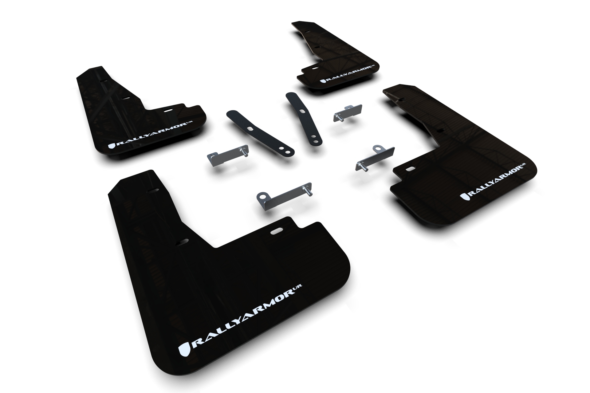 ralmf91-ur-blk-wh-2022-2024-kia-ev6-mud-flap-kit-black-white-rally-armor-mf91-ur-b 2022-2024 Kia EV6 Mud Flap Kit, Black/White - Rally Armor MF91-UR-BLK-WH