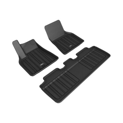 3D MAXpider All-Weather ELITECT 1st & 2nd Row Floormats Liners (Black) For Tesla Model Y 2020-2021