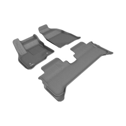 3D MAXpider Custom Fit Kagu 1st & 2nd Row Floormats - Gray For Chevrolet Bolt Ev 2017-2023